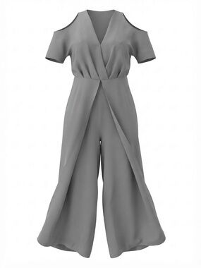 Light Blue Wide-Leg Jumpsuit with Defined Waist